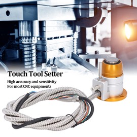 BTER CNC Automatic Tool Sensor Gauge, DC 24V Normally Closed CNC Z Axis Tool Setter, High Accuracy Aluminum Alloy Z Axis Probe Tool Touch Sensor Setting Gauge for CNC Router Engraving​ Machine