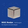 Maul Neodymium Cube Magnet, Light Silver 22 Kg