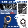 WORKPRO 10PC Extra Long Ratcheting Wrench Set 8-19mm Combination Metric
