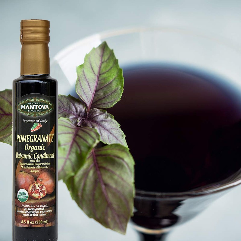 Mantova Organic Pomegranate Balsamic Vinegar of Modena, Perfect for Salad