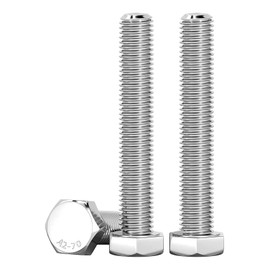 Drenky M10 Hexagon Screws Stainless Steel A2 V2A M10 x 100 mm Hexagon Head Screws Pack of 10 DIN 933 Machine Screws for Furniture Repair, Automotive and Machine Assembly, Silver