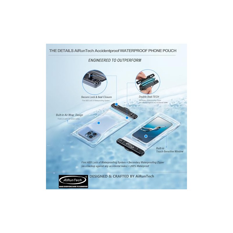 AiRunTech Waterproof Phone Pouch and Fanny Pack Set - 4-Piece