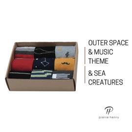 Pierre Henry Over the Calf Socks for Men (9 Pairs) | Stay Up Dress Socks | Long Lasting Cotton Blend | The Status Quo Collection | Shoe Size 7-11