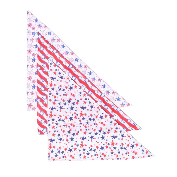 Levemolo 3PCS Seasonal Dog Bandanas Adjustable Star Pattern Bibs for