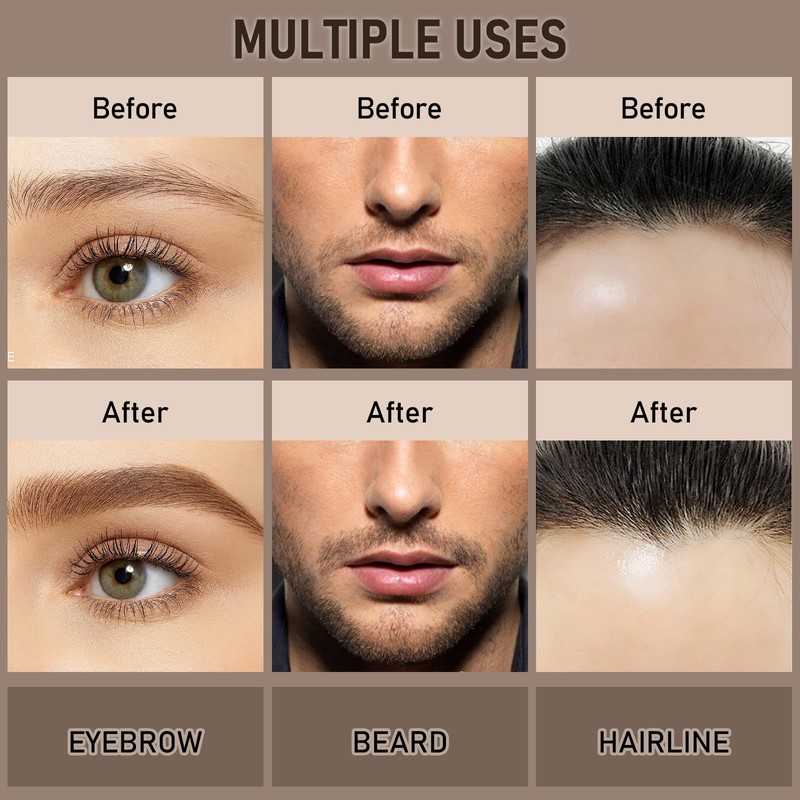 Dual-Ended Microblading Eyebrow Pencil for Women, 2 in 1 Liquid