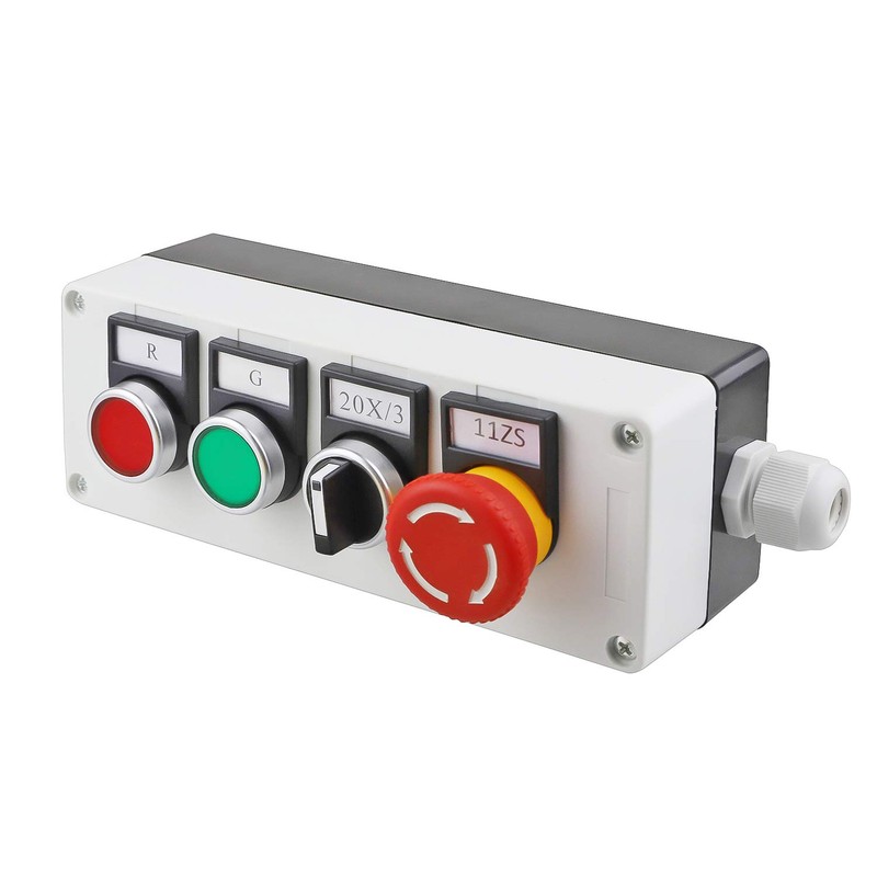 Nxtop Red Green Momentary Switch, Red Mushroom Emergency Stop Latching