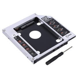 Walfront Aluminum 12.7mm SATA HDD/SSD Enclosure for Laptop Optical Bay Drive Slot (for SSD and HDD)