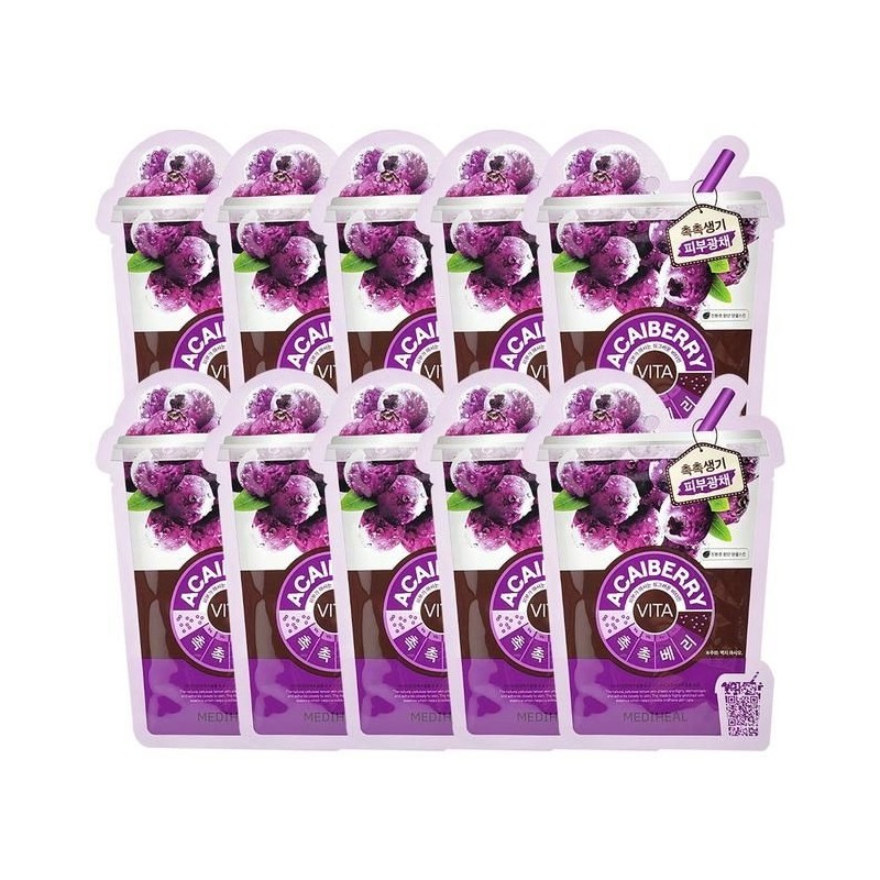 Mediheal Vital Lab Moist Berry Ade Mask Pack, 10 pieces,