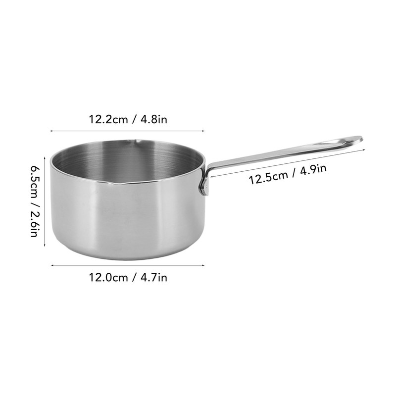 Stainless Steel Butter Warmer Flat Bottom Milk Pot with Double