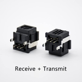 GXMRHWY Toslink Connector Receiving + Transmitting Socket Optical Fiber Right Angle Panel Mount with self Tapping Hole（Receive + Transmit