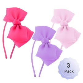 Bow Headband Lace Bowknot Headband Big Bow Ribbon Hair Hoop Girls Kids Party Decoration Headdress Cosplay Costume Headwear Makeup Handmade Headpiece Hair Band Hair Accessories Pink Hot Red Purple