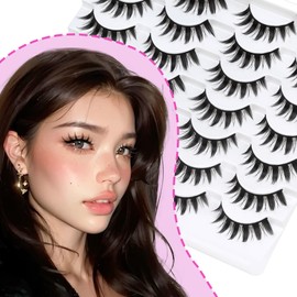 Losha Lashes Spiky Manga Lashes 14 Pairs Wispy False Eyelashes 8D Soft Anime Eye Lashes Natural Fluffy Asian Fake Eyelashes (Manga-14P)