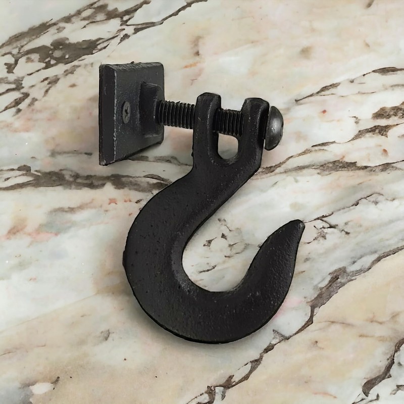 Industrial Design Cast Iron Coat Hook in Black