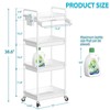 SPACEKEEPER Rolling Storage Cart, 4-Tier Bathroom Organizer Utility Cart Laundry