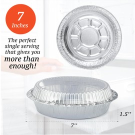 Spare Essentials 110 Pack - 7" Round Aluminum Pans with Lids - Aluminum Foil Pans with Clear Lids - Freezer & Oven Safe Round Foil Pans with Lids, Ideal for Baking, Takeout, Air Fryer, Disposable