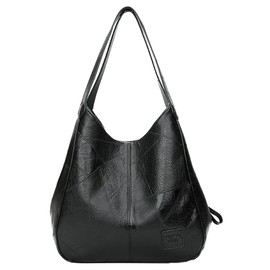 Hobo Bags for Women Soft Vegan Leather Shoulder Handbag Fashion Lightweight Tote Handbag and Purses, Black, One Size
