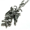 BAPHOMET NECKLACE little unisex silvertone figural charm on stainless steel