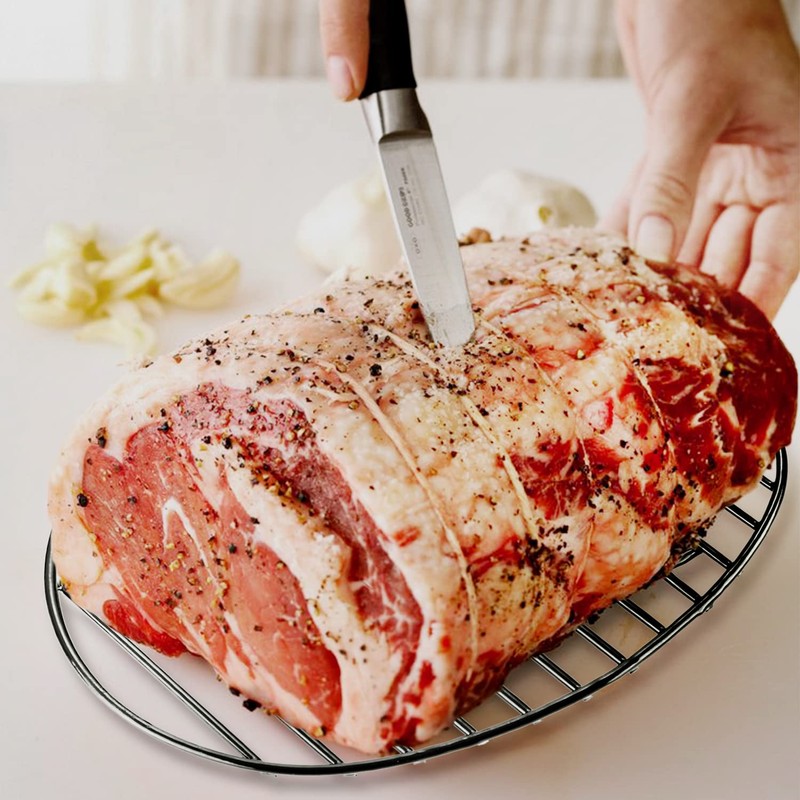 DIMESHY Roasting Rack, Black with Integrated Feet, Enamel Finished, Nonstick,