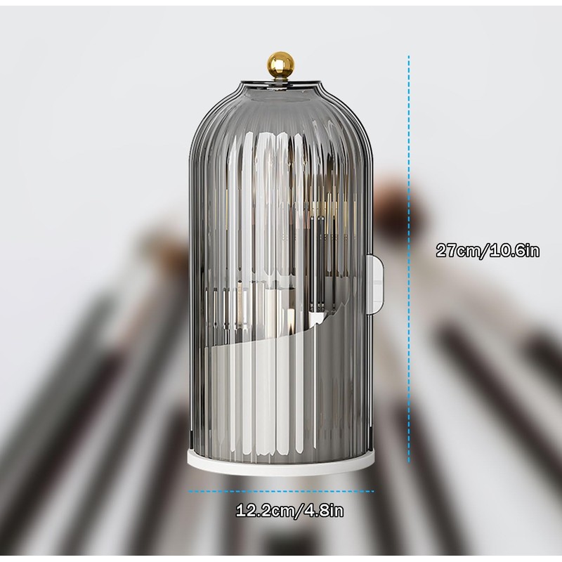 Primst Makeup Brush Organizer, Rotating Makeup Brushes Storage with Lid,