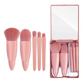 Okady Juego De Brochas De Maquillaje Mini De 5 Piezas Con Espejo