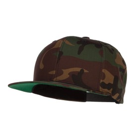Camo Flexible Flat Bill Cap - Green OSFM