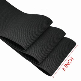 Knit Elastic 3 Inch Wide Black Heavy Stretch High Elasticity Knit Elastic Band 3 Yards