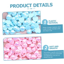 Baluue 500pcs Nail Pearl Diamond Decor Heart Shape Rhinestones for Nail Art DIY