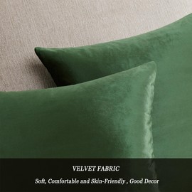 GIGIZAZA Velvet Throw Pillow Covers 24x24 Olive Green pillows Couch Cushion Decorative Covers Set of 2 Pillow Covers for Bedroom Living Room