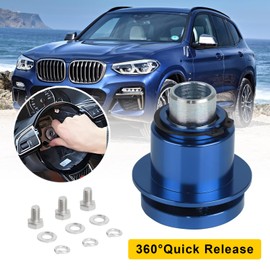CNSPEED 3 Hole Steering Wheel Quick Release Hub Adapter, Car Universal 360 Degree Steering Wheel Quick Release Disconnect Hub Fast Disassembly (Blue)