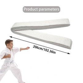 Hachera Pack of 3 Karate Belts, White Children, Taekwondo Belts, Professional, Karate Belt, White, 260 cm, Martial Arts Sports Belt, for Karate, Judo, Taekwondo, Jujutsu, Kickboxing, Ninjutsu (White)