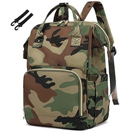 Camo Diaper Bag Backpack for Baby Girls, Yusudan Mom Waterproof Large Nappy Bags for Women