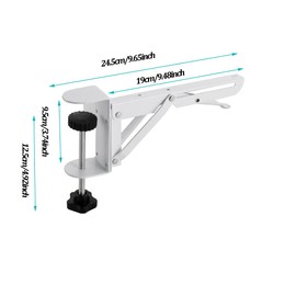 Niciksty Desk Extender Clamp for DIY Custom Wooden Desk Extender Board (Board not Included), Punch-Free Computer keyboard Tray Clamp for Home or Office(white)