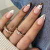 Uñas postizas cortas de almendra, prensa francesa, cobertura completa, acrílico,