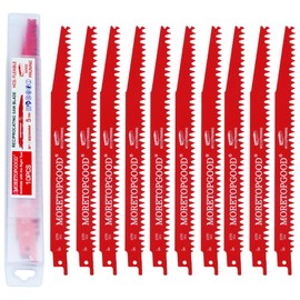 MORETOPGOOD Wood Pruning Reciprocating Saw Blades - 9 Inch Saw Blades for Trees and Wood Cutting (10 Pack/5TPI)