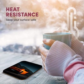 Great Single Coaster Square - Orange Supercar Sports Car |Glossy Quality Coasters | Tabletop Protection for Any Table Type #14661