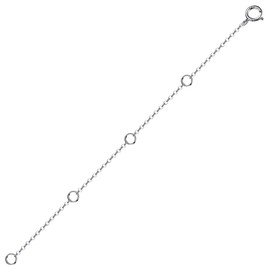 14K Solid Gold Necklace Extender Real 14K Bracelet Extender 2 3 4 Inch Durable Adjustable Chain Gold Anklets Extension for Women 2" 3" 4" (14K White Gold-4 Inch)