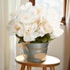 MERIXMAS 2 Bouquet 14 Heads Peonies Artificial Flowers, White Fake