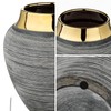 Rustic Ceramic Vase with Gold Rim – 9.4" Decorative Flower
