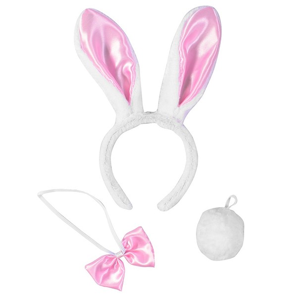 Bunny Ears and Tail w/Bow - Easter Costume - Bunny Headband by Funny Party Hats