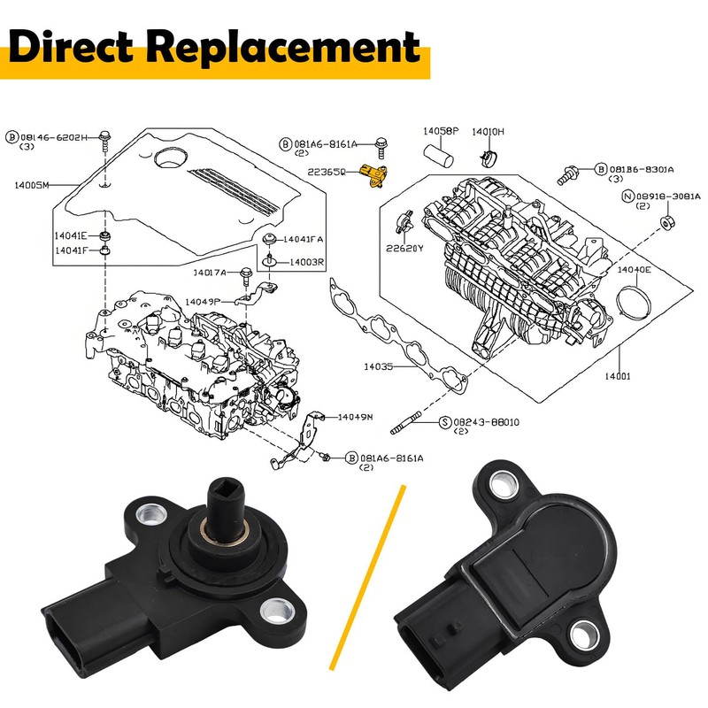 Etersec 22620-3TA0A Throttle Position Sensor Compatible with Nissan Altima 2013-2018,