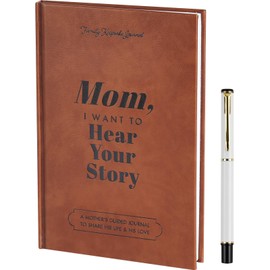 HOTUT Mum, I Want To Hear Your Story, A Mother's Guided Journal To Share Her Life & Her Love, Leather Wrapped Hardback, Mom Journal Book School Supplies, Meaningful Memory Journal For Mom Great Gift