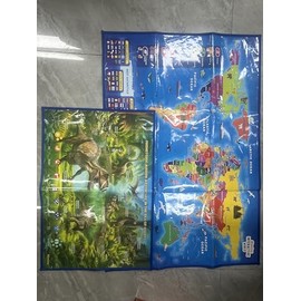 Bilingual Interactive Kids Talking World Map & Dinosaur Poster for Kids Learning and Educational Toys, Talking Educational Toys for 3 to 12 Years Old Girls/Boys, Preschool Learning Chart