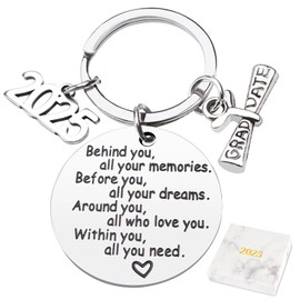 CDLong Class of 2025 Graduation Keychain - Senior 2025 Graduation Gifts for Her/Him, Inspirational Gifts for College Graduation/High School Graduation, Made of Stainless Steel