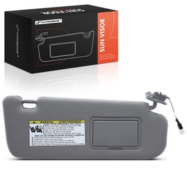 A-Premium Right Passenger Side Sun Visor with Mirror - Compatible with Hyundai Sonata 2006 2007 2008 2009 2010, with Light, with Sliding Sun Visor Extension, Gray