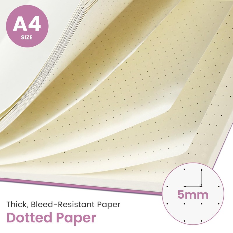 Taja Spiral Dotted Notebook, 8.5"x11" Notebooks for Work, Large A4
