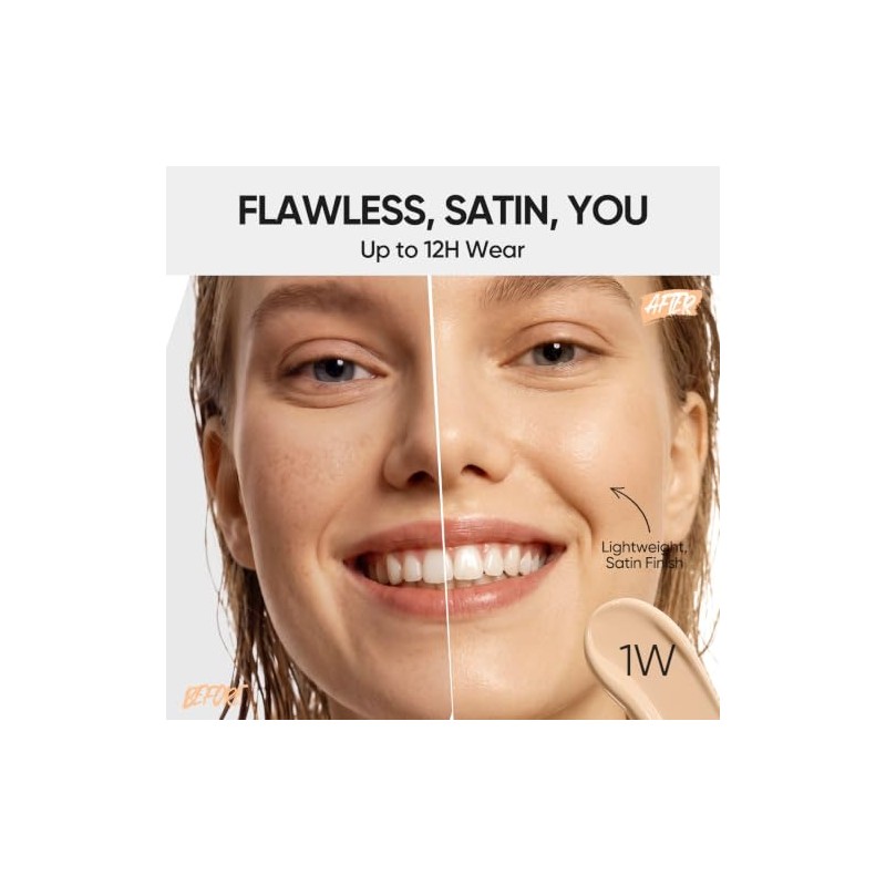 SKINTIFIC Cushion Base Maquillaje Ligero Cobertura Media, Ajuste Perfecto a