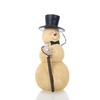 Snowman with Cane Winter White 8 inch Resin Stone Christmas