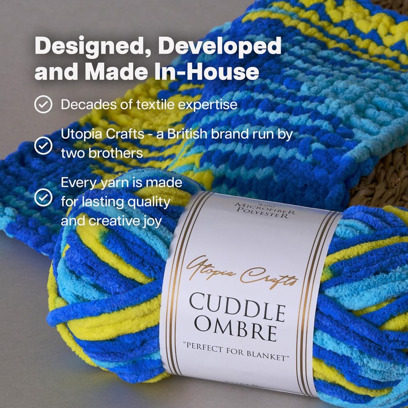 Utopia Crafts Cuddle Ombre Super Chunky Chenille Soft Yarn for