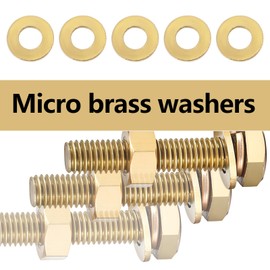 eMagTech 50PCS M1.0 Miniature Brass Washers, Flat Copper Sealing Washers Copper Brass Flat Gaskets Fixing Rings Hardware Fittings