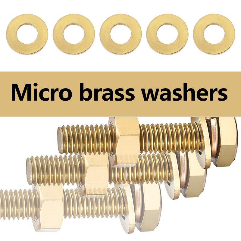 eMagTech 50PCS M1.0 Miniature Brass Washers, Flat Copper Sealing Washers